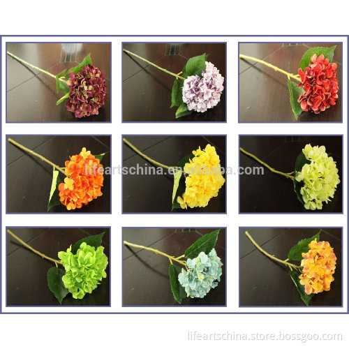 The best sale silk Hydrangea, artificial flower, stem flower with multiful color and size